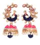 Large Peacock Multi Coloured Jhumka EGPL10351 Indian Jewellery