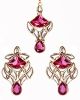 Pink Gem High-Fashion Kundan Earrings and Tikka IGRK02650 Indian Jewellery