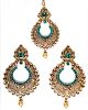 Golden Stone, Antique Statement Indian Earrings & Tikka IAC010275C Indian Jewellery