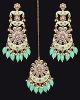 Statement Kundan & Meenakari Earrings & Tikka IEGK11976 Indian Jewellery