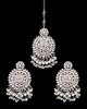 Silver Kundan & Crystal Earrings & Tikka Jewellery ISWK12348 Indian Jewellery
