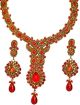 Red & Champagne Crystal Necklace Set NGRP0341 Indian Jewellery