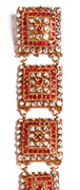 22ct Plated Polki & Siam Crystal Indian Hair Choti CGRP03294 Indian Jewellery