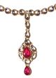 Gem & Kundan Flexible Headband with Attached Tikka - fuchsia pink SAPK12368 Indian Jewellery