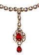 Gem & Kundan Flexible Headband with Attached Tikka - maroon red SARK12369 Indian Jewellery