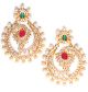 Large Fine American Diamond Chand Bali EEPA10415 Indian Jewellery