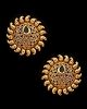 Sunray Large Indian 22k Stud Earrings - Black EEBK11226 Indian Jewellery