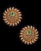 Sunray Large Indian 22k Stud Earrings - Green Bottle EEGK11228 Indian Jewellery
