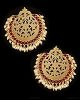 Mumtaz Oversized Asian Fretwork Earrings - Maroon Red EERK11237 Indian Jewellery