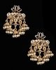 Light Gold Layered-Jhumka Indian Earrings - black EGBA12150 Indian Jewellery
