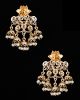 Light Gold Layered-Jhumka Indian Earrings - mustard yellow EGYA12152 Indian Jewellery