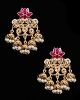 Light Gold Layered-Jhumka Indian Earrings EGRA12158C Indian Jewellery