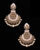 Matt Meenakari Chandelier Asian Earrings - baby pink EGPA12161 Indian Jewellery