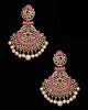 Matt Meenakari Chandelier Asian Earrings - fuchsia pink EGPA12162 Indian Jewellery