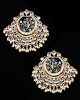 Statement Kundan Peacock Stud Earrings - Blue EGLK12165 Indian Jewellery