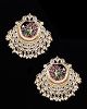 Statement Kundan Peacock Stud Earrings - Multi EGMK12166 Indian Jewellery