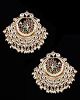 Statement Kundan Peacock Stud Earrings - Pink & Green EGPK12167 Indian Jewellery