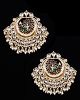 Statement Kundan Peacock Stud Earrings - Maroon EGRK12168 Indian Jewellery