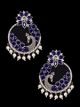 Silver Oxidised Peacock Indian Earrings ESLP12180 Indian Jewellery