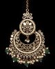 Statement Mirror Asian Tikka - Bottle Green ZAGM11944 Indian Jewellery
