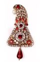 Shah Brooch - Maroon Red KARC10096 Indian Jewellery