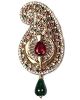 Sikh Khanda Kalgi - red & green KAMK11963 Indian Jewellery