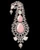 Paisley Large Kundan Kalgi, Turban Pin - Silver & baby pink KSPK12118 Indian Jewellery