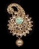 Golden Stone Paisley - Mint Green KAGK12123 Indian Jewellery