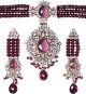 Indian Large Crystal Bead Choker Set - Purple NSUA04112 Indian Jewellery
