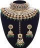 Green Sabyasachi Inspired Bridal Jewellery Set NEGK11157 Indian Jewellery