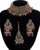 Mughal Antique American Diamond Choker Set - Ruby & Grey NAEA11262 Indian Jewellery