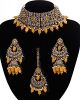 Mughal Antique American Diamond Choker Set - Yellow NAYA11269 Indian Jewellery