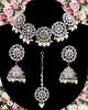 American Diamond, Silver Floral Indian Choker Jewellery NSWL11488 Indian Jewellery