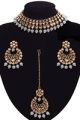 Antique Flexible Indian Jewellery Set - pale grey NAPE12125 Indian Jewellery