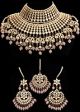 Sabyasachi Large Kundan Bridal Set - Peach BEPK11847 Indian Jewellery