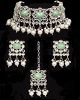 Silver Asian Indian Choker & Studs Jewellery Set NSGK11864 Indian Jewellery