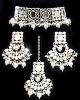 Silver Mirrored Asian Indian Choker Jewellery Set NSWM11920C Indian Jewellery