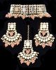 Asian Indian Antique Mirrored Jewellery Set - Peach NAPM11929 Indian Jewellery