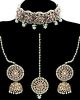 Antique Indian CZ Diamond Jewellery: Choker, Jhumki & Tikka - Mint Green LAGA12066 Indian Jewellery