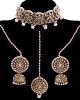 Antique Indian CZ Diamond Jewellery: Choker, Jhumki & Tikka - Blush Pink LAPA12067 Indian Jewellery