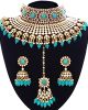 Turquoise Blue Sabyasachi Inspired Bridal Jewellery Set NELK12004 Indian Jewellery