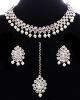 Indian Elegant Silver CZ Diamond Flexible Choker & Studs NSWA12065 Indian Jewellery