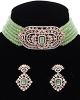 Rose Gold Fine CZ Diamond Modern Indian Choker Set - Mint Green NRGA12062 Indian Jewellery