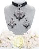 Reception wear Silver & Black Indian Jewellery Set NSBA12061 Indian Jewellery