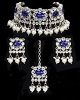 Silver Asian Indian Choker & Studs Jewellery Set NSLK11993 Indian Jewellery