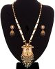 Pearl & Matte Gold Indian Mala & Jhumkis NEGL12015 Indian Jewellery