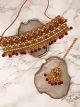 Maroon Champagne Wide Choker & Tikka Only NANP02358 Indian Jewellery