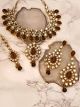 Kundan Necklace Set - Brown NANK02367 Indian Jewellery
