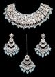 Mirrored Asian Indian Pakistani Jewellery Set - Silver NSLM12292 Indian Jewellery