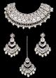 Mirrored Asian Indian Pakistani Jewellery Set - Silver NSWM12295C Indian Jewellery